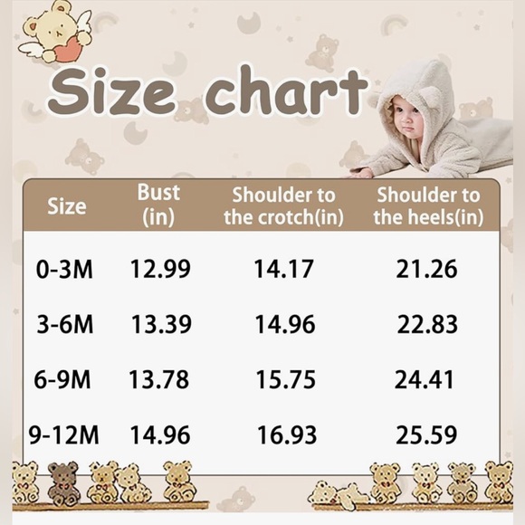 Baby Hooded Romper Unisex Animal Bear Hooded Halloween costume - Picture 12 of 12